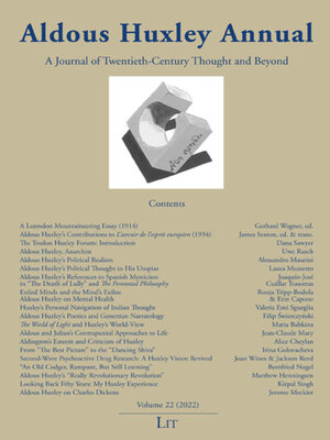 cover image of Aldous Huxley Annual, Volume 22 (2022)